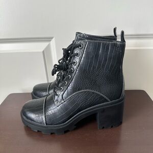 Azalea Wang Surreal Croc-Embossed Combat Boot size 9